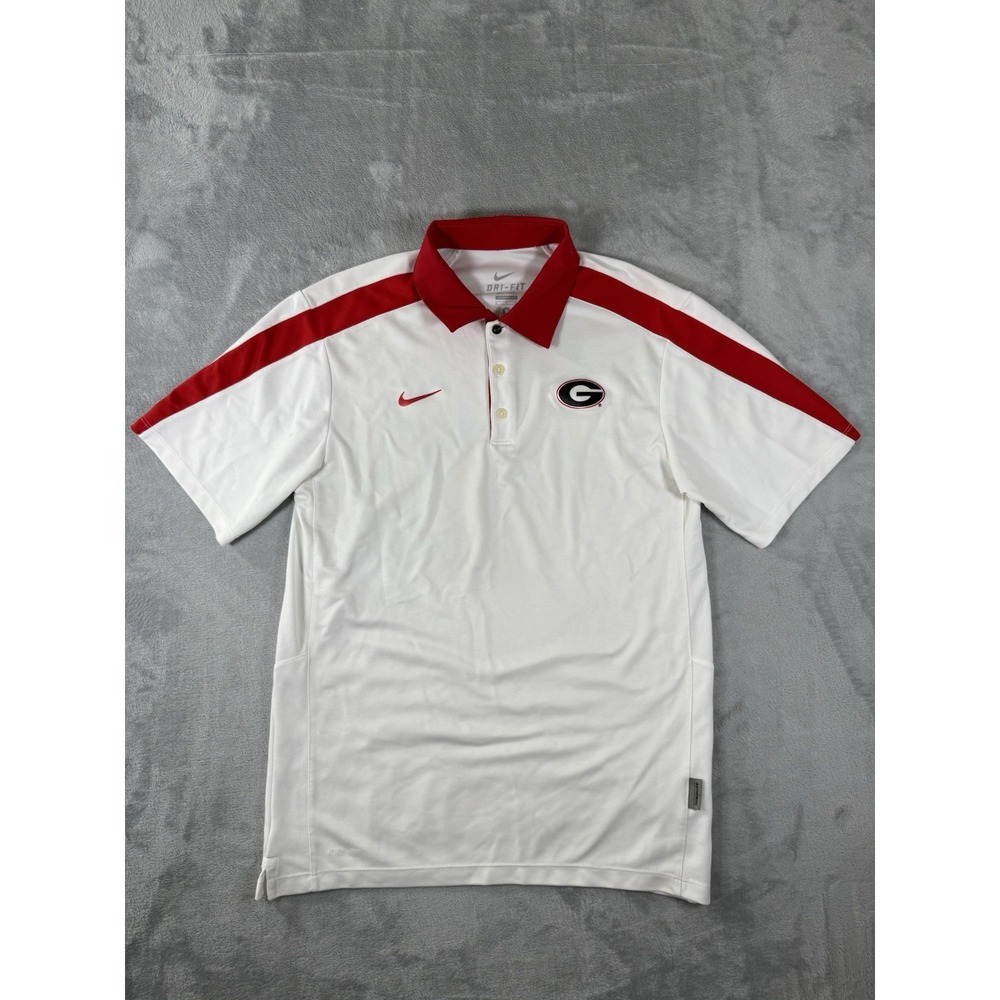 Georgia Bulldogs Nike Shirt Mens Small White Red Vented Dri Fit‎ Performance